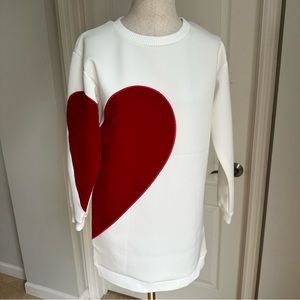 Vkozen Oversized Velvet Heart Sweatshirt/Dress Sz8